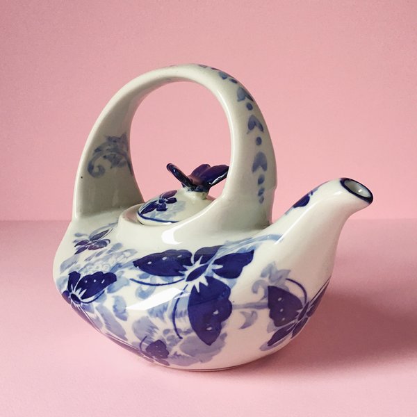MASTERBRANDS Blue & White Porcelain Teapot 