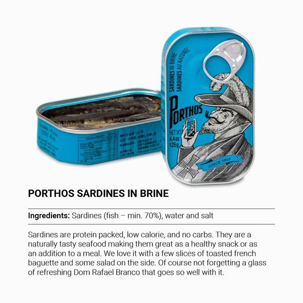 PORTHOS Sardines in Brine (Bundle of 3 cans)