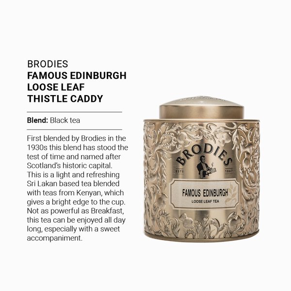 BRODIES Famous Edinburgh Loose Leaf Thistle Caddy