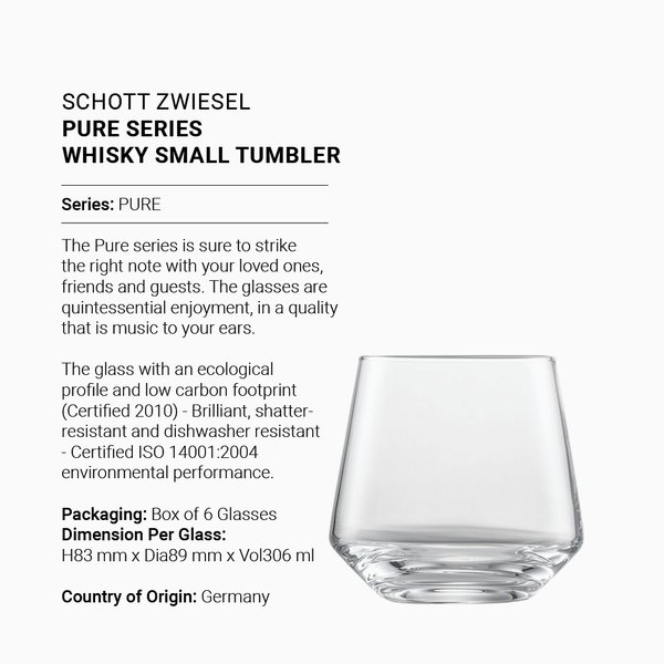 SCHOTT ZWIESEL Pure Series Whisky Small Tumbler (Box of 6) 