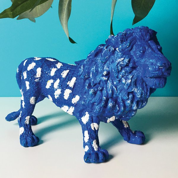 LIONS Figurines Blue with White Spots